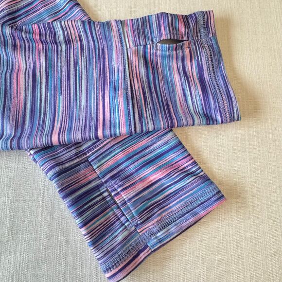 LAND'S END Athletic Pullover Hoodie Girls Youth Size L 10/12 Purple Pink Stripe - Picture 9 of 14